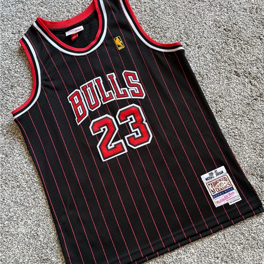 Mitchell & Ness Black and Pink Hardwood Classics Jersey
